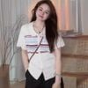 A448-Áo Len Dệt Kim Kẻ Sọc Kiểu Sơ Mi