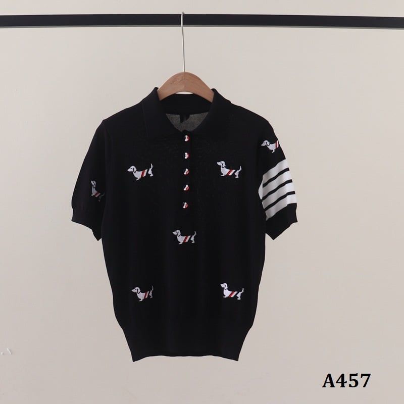  A457-Áo Len Cún Cưng Có Cổ 5 Nút Sọc Tay 