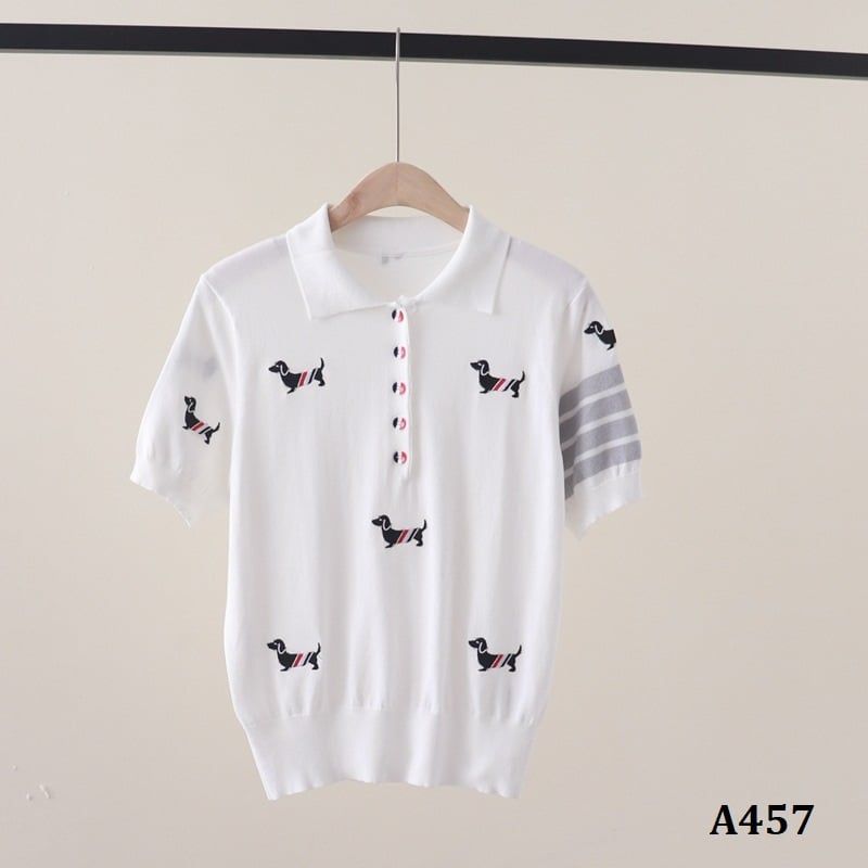 A457-Áo Len Cún Cưng Có Cổ 5 Nút Sọc Tay 