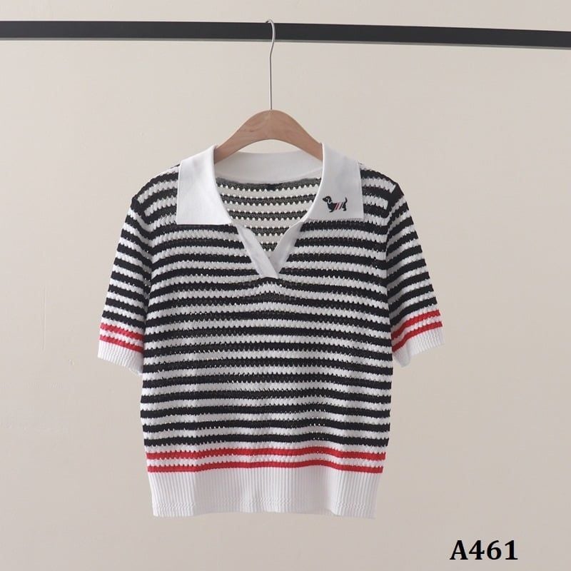  A461-Áo Len Cún Cưng Có Cổ Dệt Chéo 