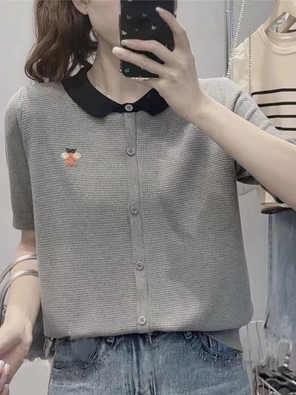  A474-Áo Len Dệt Kim Thêu Ong 