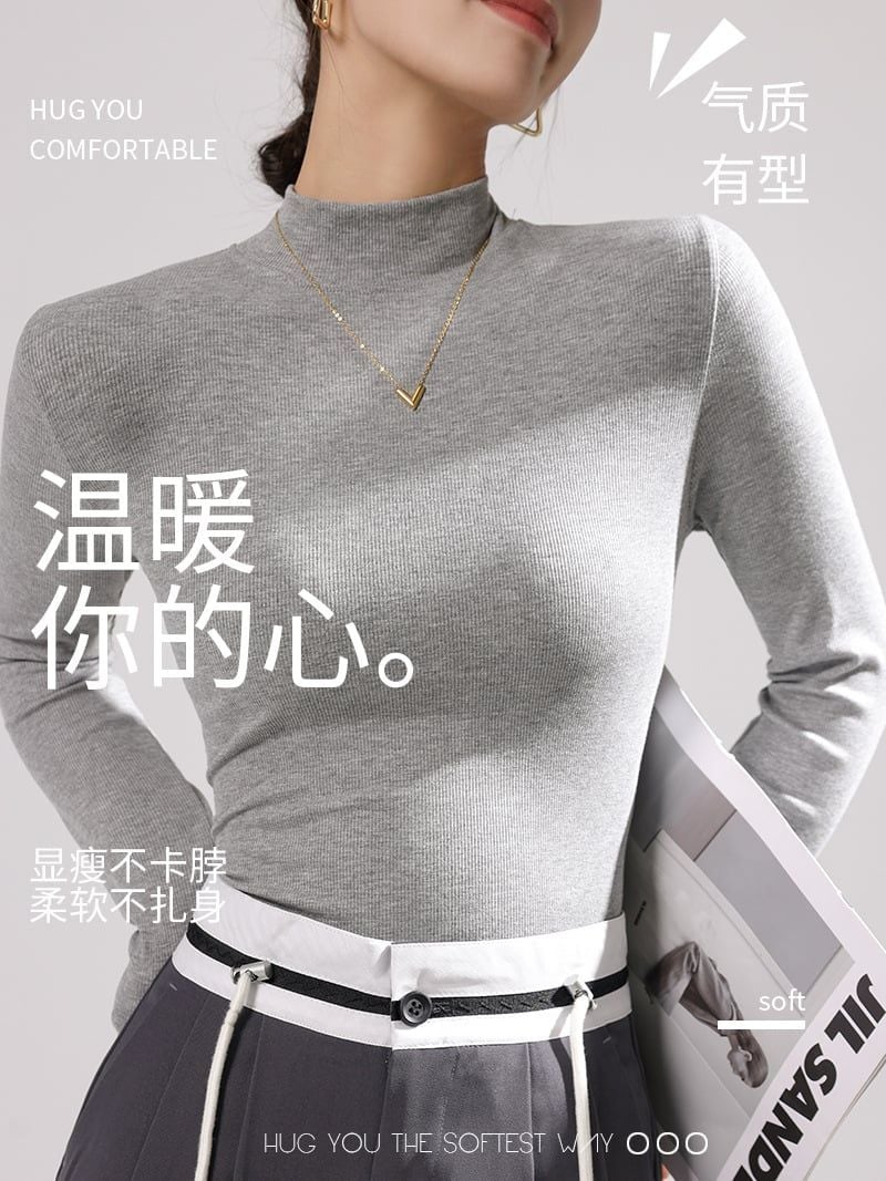  A514-ENDA-Kisuhi-Áo Thun Cổ Lọ Dài Tay Thu Đông 