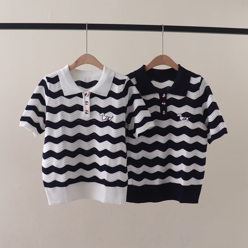  A608-Áo Len Lụa Cún Cưng Polo Lượn Sóng 