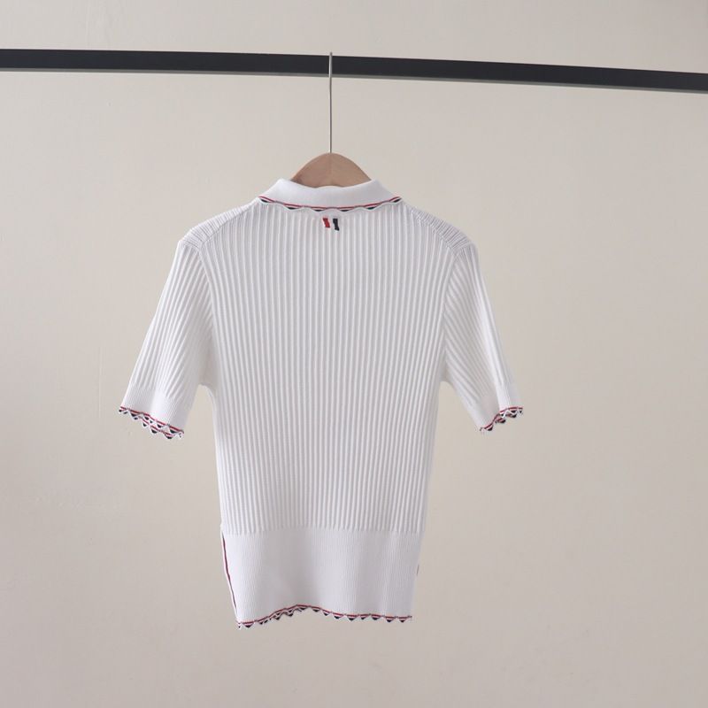  A615-Áo Len Dệt Kim Dệt Sọc Chạy Viền Có Cổ 