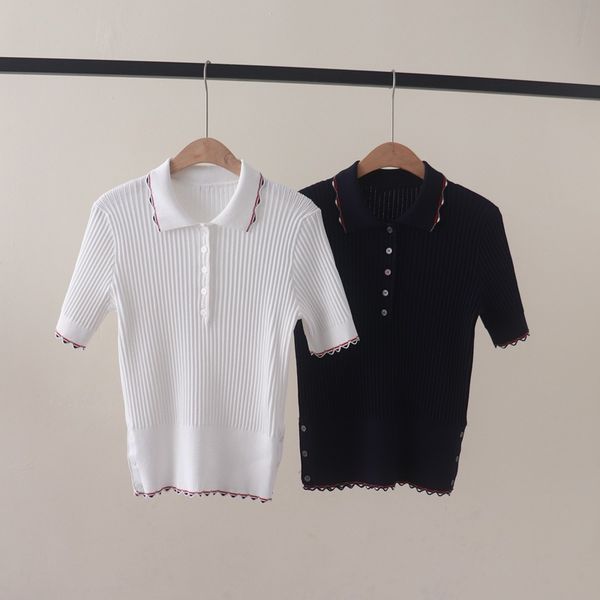  A615-Áo Len Dệt Kim Dệt Sọc Chạy Viền Có Cổ 