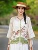 A656-Áo Ramie Thêu Hoa Phượng Hoàng