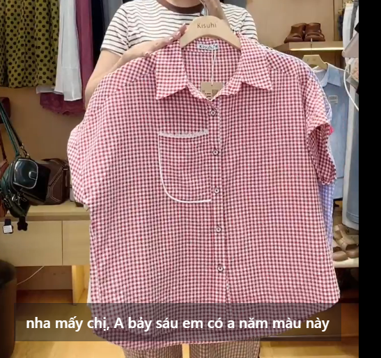  A76- Áo Sơ Mi Karo Phối Túi 