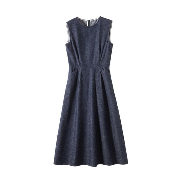  D11-Đầm Denim Eo Thon Khí Chất 