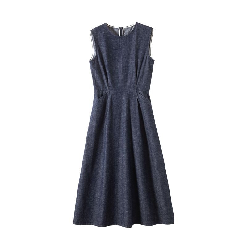  D11-Đầm Denim Eo Thon Khí Chất 