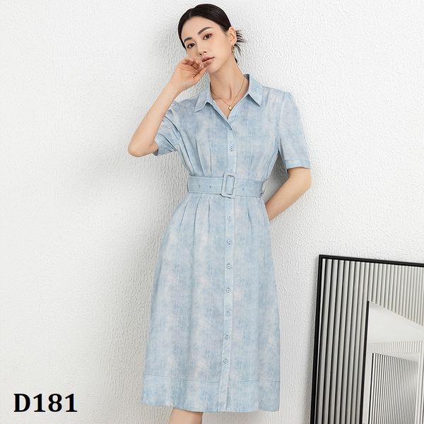  D181-Đầm Lụa Tencel Denim Khí Chất 