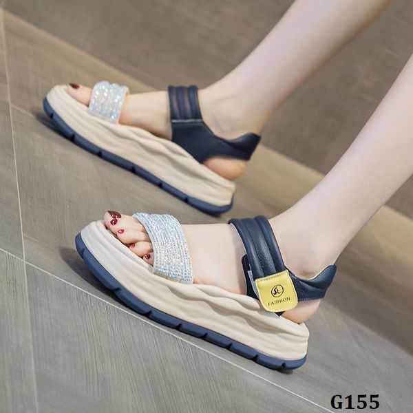  G155-Sandal Quai Ngang Đính Đá 