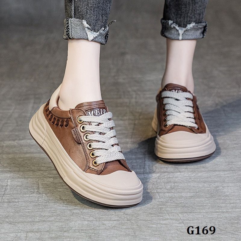  G169-Giày Handmade Retro Cột Dây Khâu Nghệ Thuật 