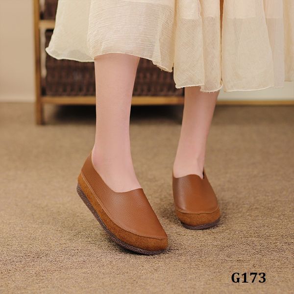  G173-Giày Da Thật Búp Bê Dẻo Êm 