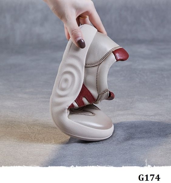  G174-Giày Da Thật Phối Màu Năng Động 