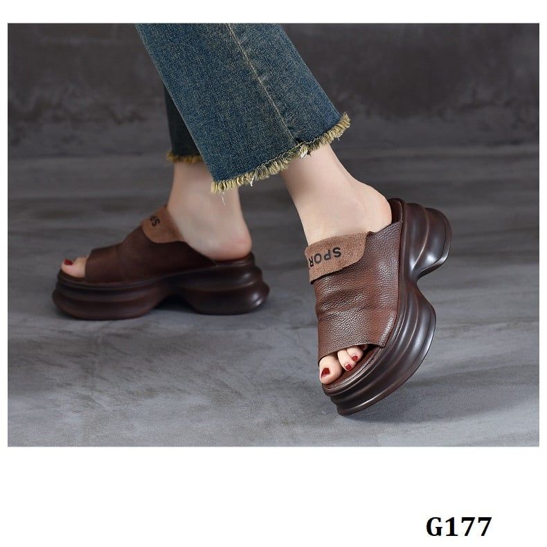  G177-Giày Dép Da Thật Quai Ngang 