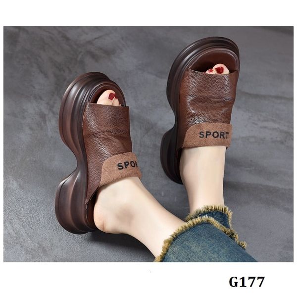  G177-Giày Dép Da Thật Quai Ngang 