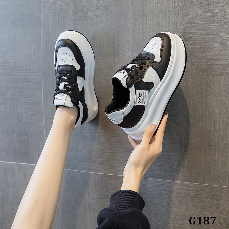  G187-Giày Da Thật Năng Động Nâng Chiều Cao 7cm 