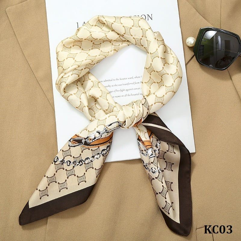  KC03-Khăn Lụa Vuông Thời Trang Hàn Quốc 