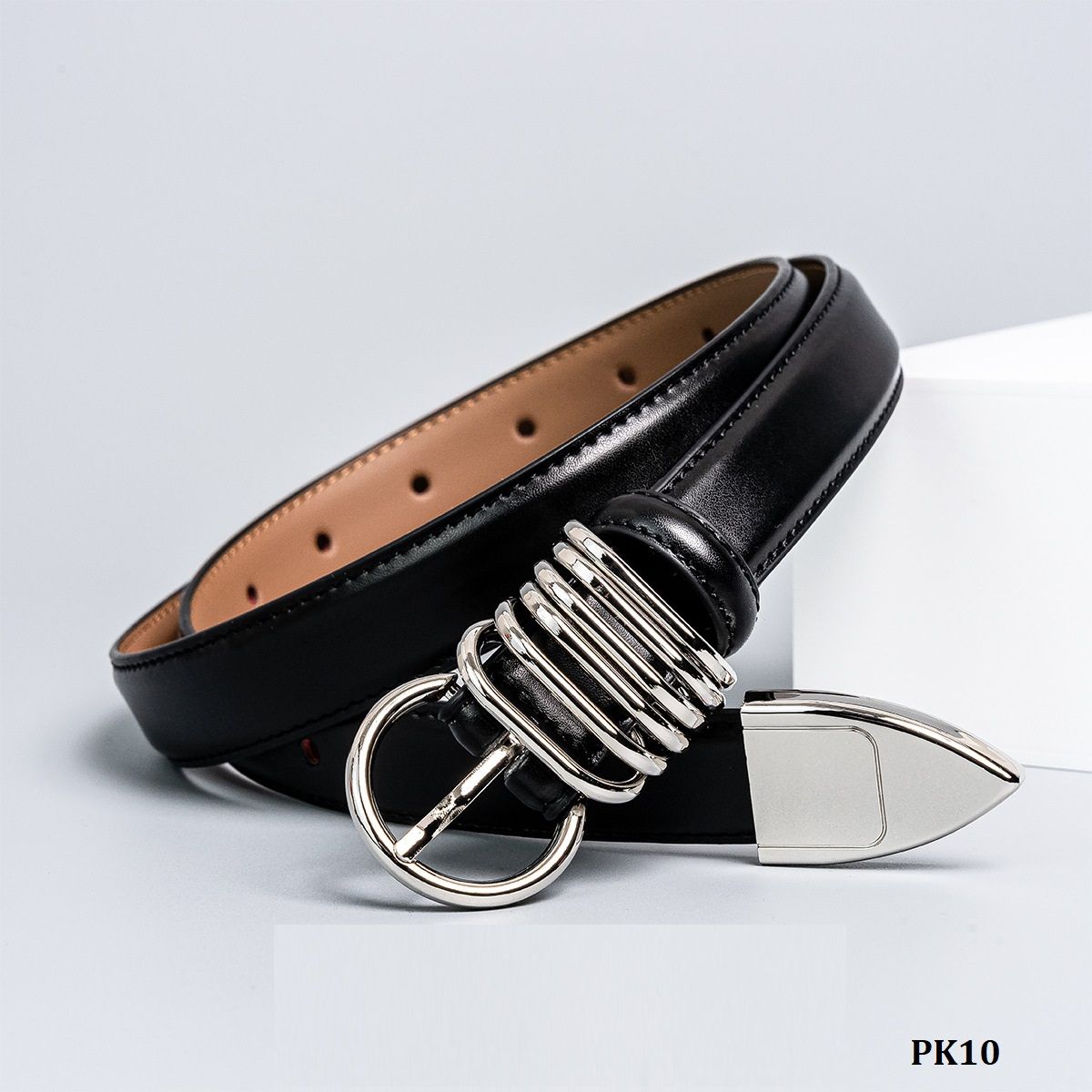  PK10-Dây Nịt Thắt Lưng Da Thật Đính Khoen 