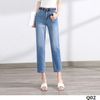 Q02-Quần Jeans Ống Đứng Wash Đùi Co Dãn