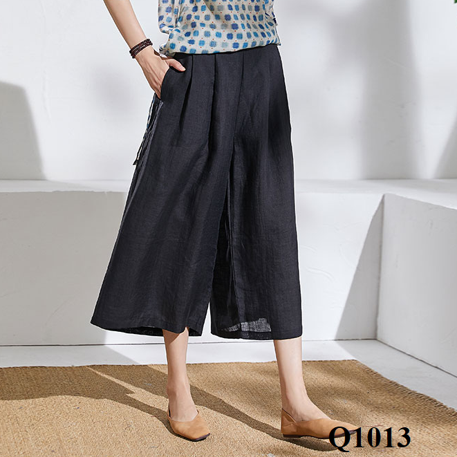  Q1013-Quần Linen Chân Rộng 