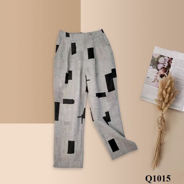  Q1015-Quần Cotton Củ Cải Phối Sọc 