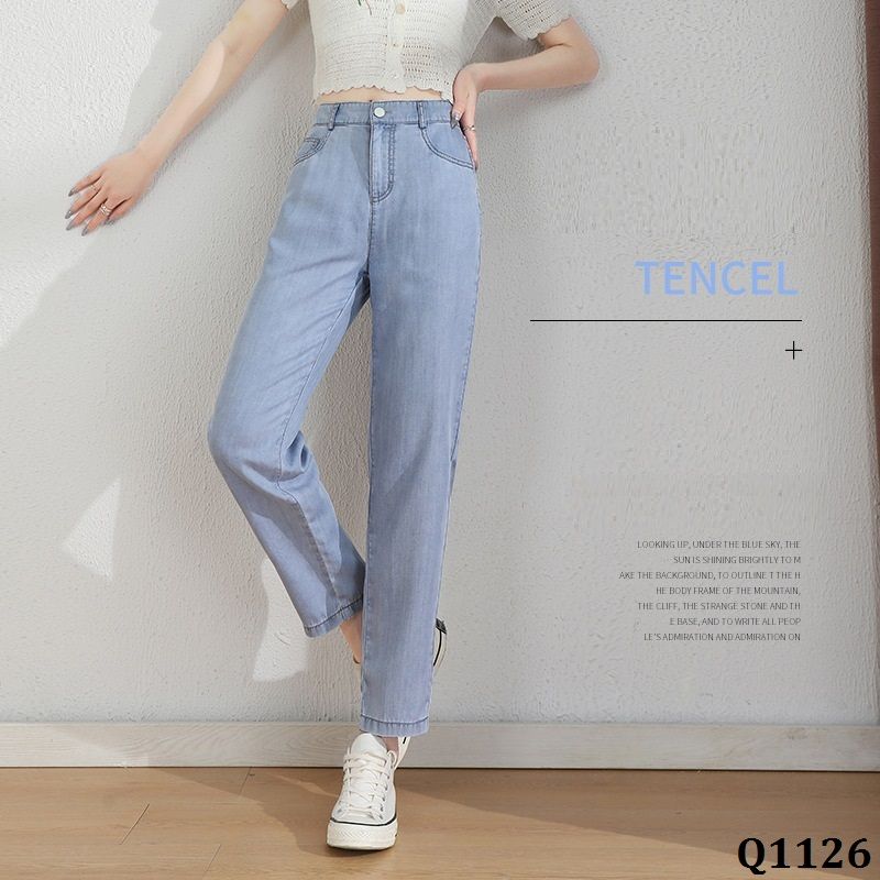  Q1126-Quần Jean Thêu Lưng Tencel Mềm Mại 