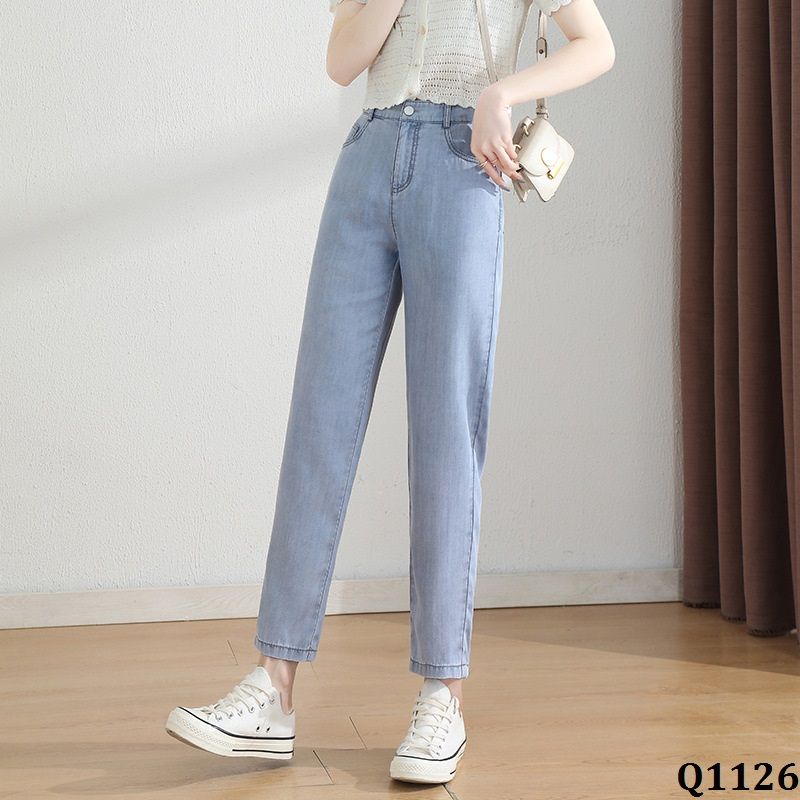  Q1126-Quần Jean Thêu Lưng Tencel Mềm Mại 