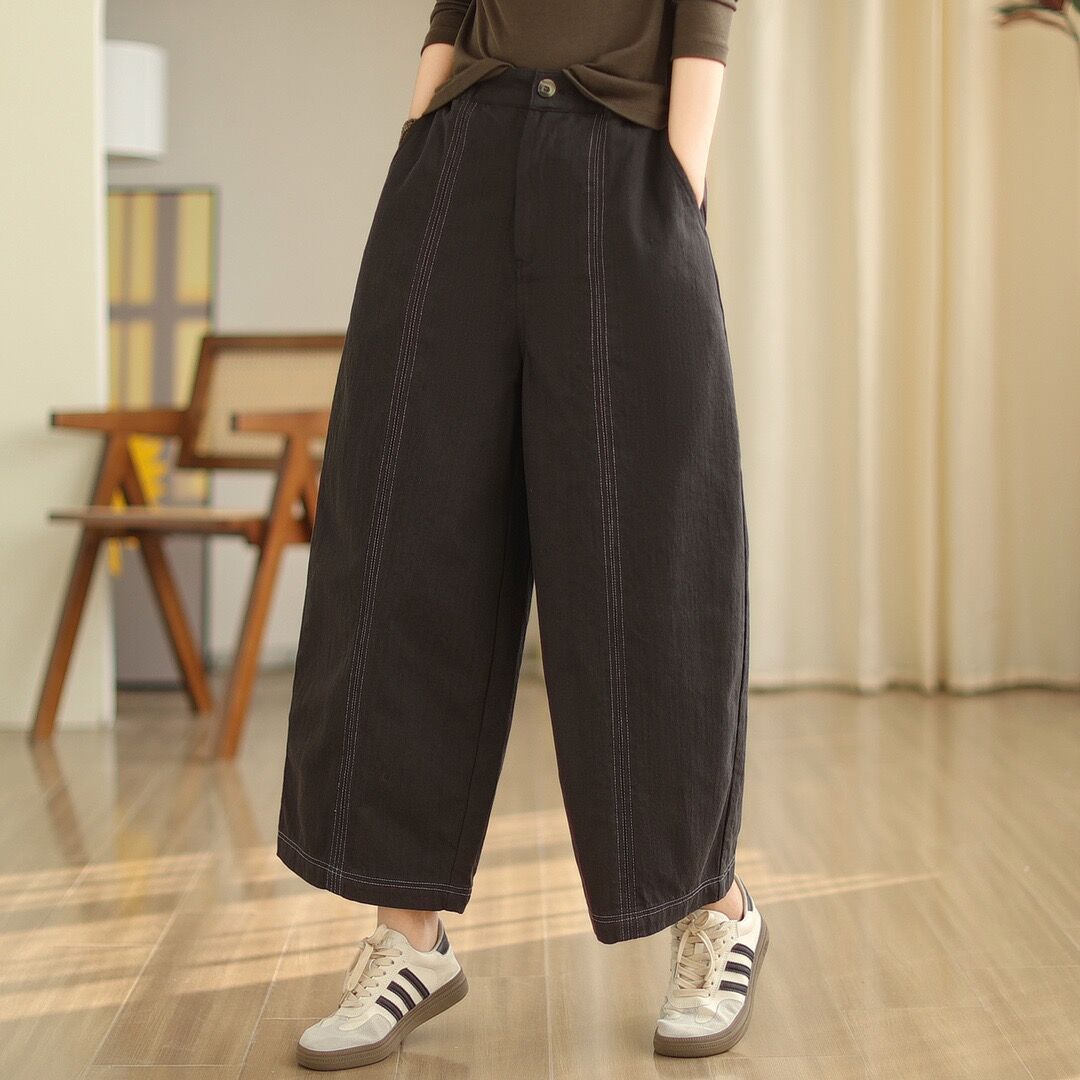  Q115-Quần Linen Thổ Điểm Chỉ Dọc 