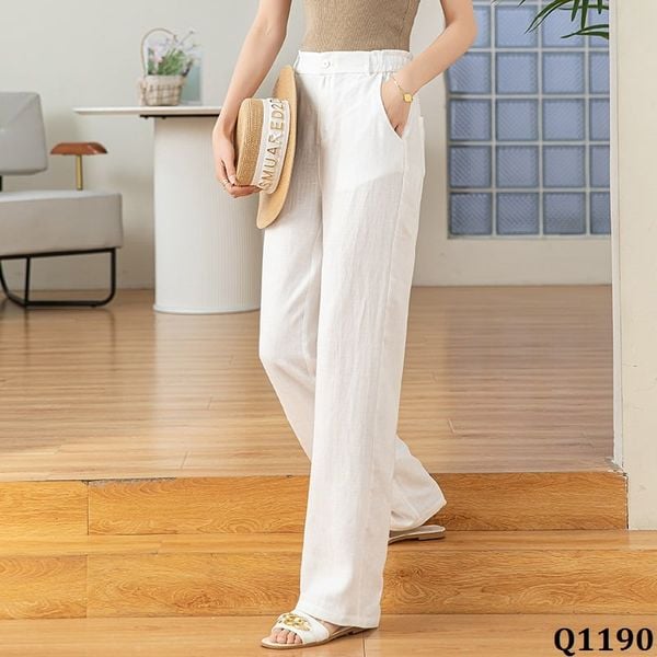  Q1190-Quần Linen Lụa Tencel Ống Suông 