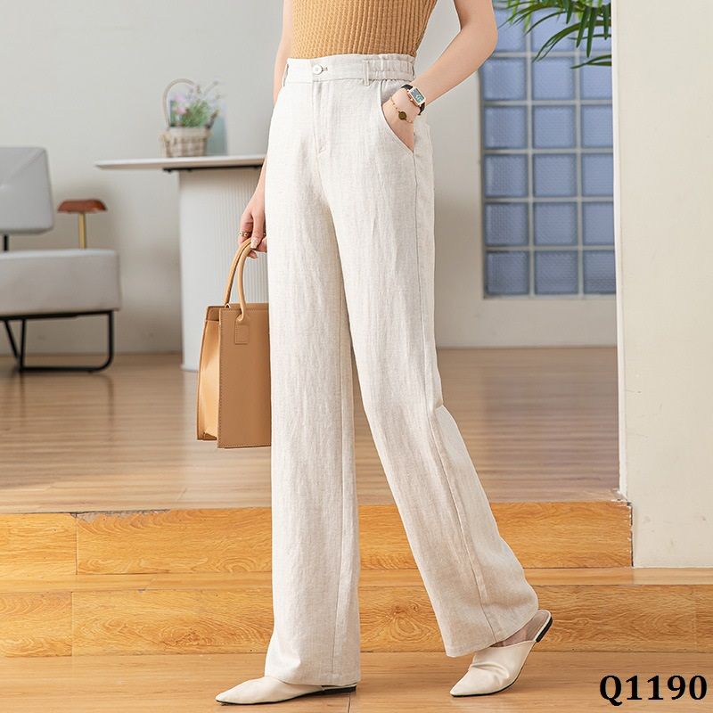  Q1190-Quần Linen Lụa Tencel Ống Suông 