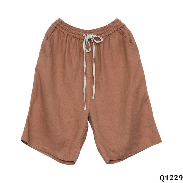  Q1229-Quần Short Linen Đơn Giản 