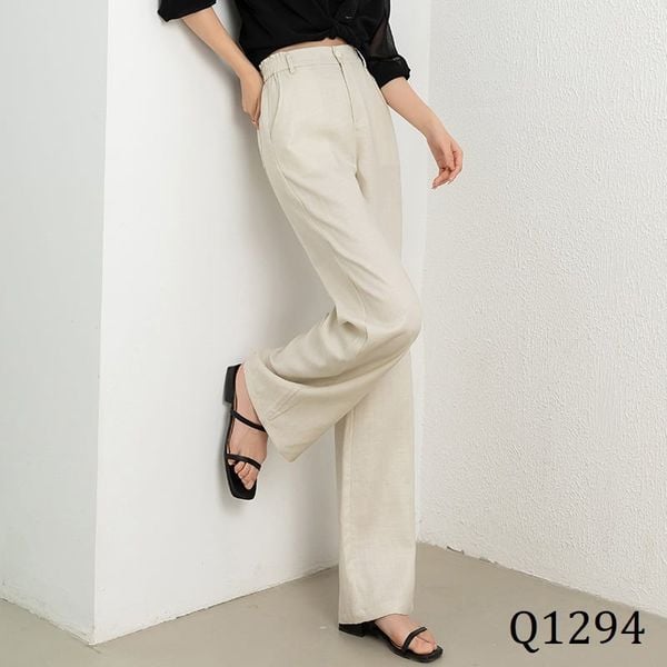  Q1294-Quần Linen  Lụa Mềm Thoáng Ống Rộng 