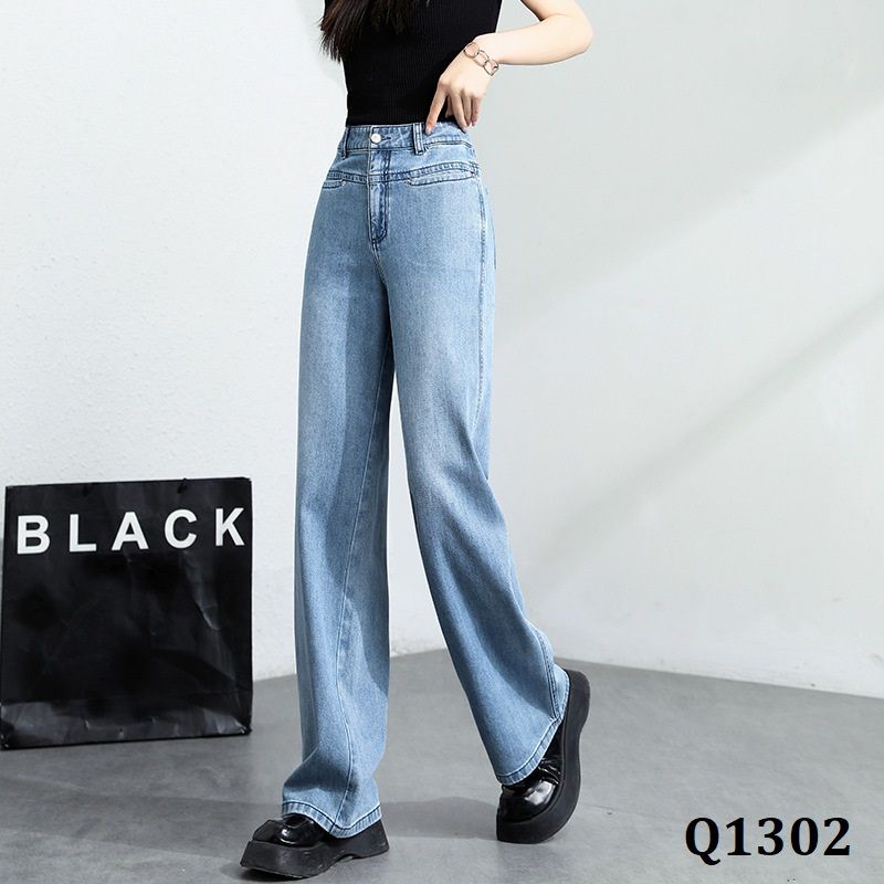  Q1302-Quần Jeans Ice Silk Ống Rộng 