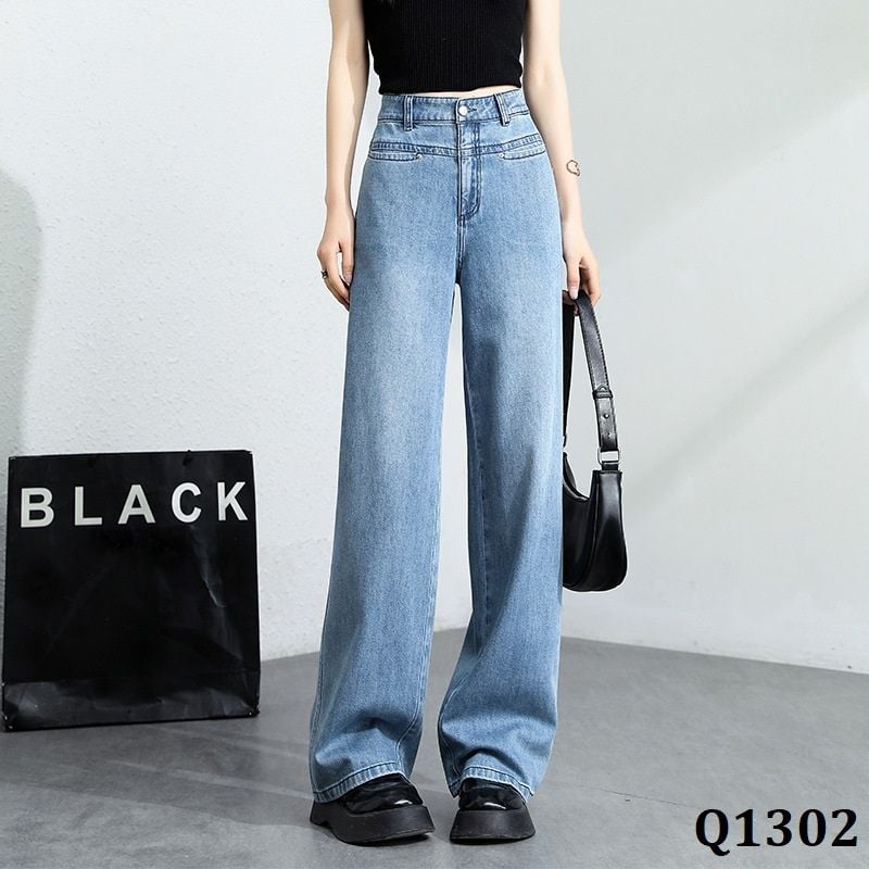  Q1302-Quần Jeans Ice Silk Ống Rộng 