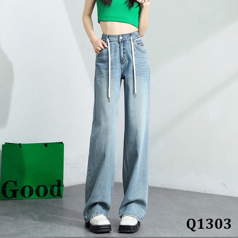  Q1303-Quần Jeans Dây Rút Hong Kong Style 