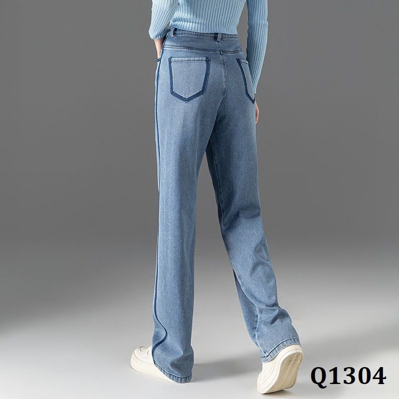  Q1304-Quần Jeans Ống Suông Wash Nổi 