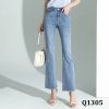 Q1305-Quần Jeans Tơ Tằm Ống Loe Cắt Túi