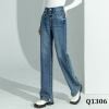 Q1306-Quần Jeans Ống Đứng Xẻ Lai