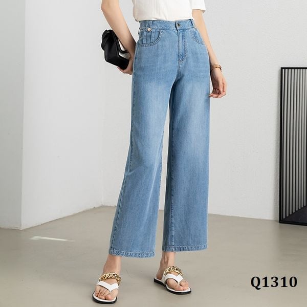  Q1310-Quần Jeans Lụa Mỏng 9 Tấc 