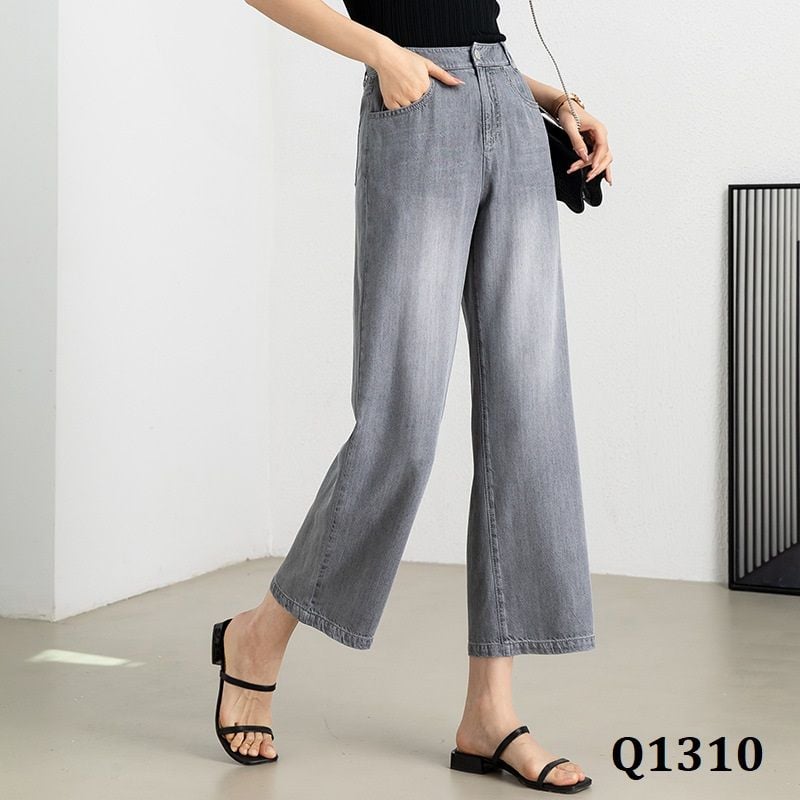  Q1310-Quần Jeans Lụa Mỏng 9 Tấc 