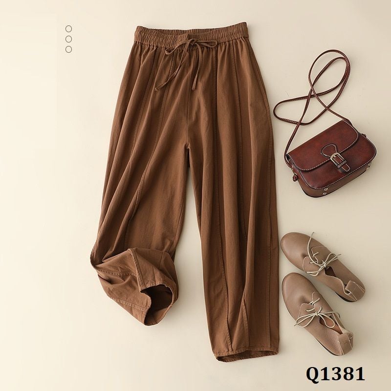  Q1381-Quần Harem Cà Rốt Gấp Ly 