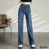 Q1393-Quần Jeans Lưng Cao Ống Đứng Mảnh Mai