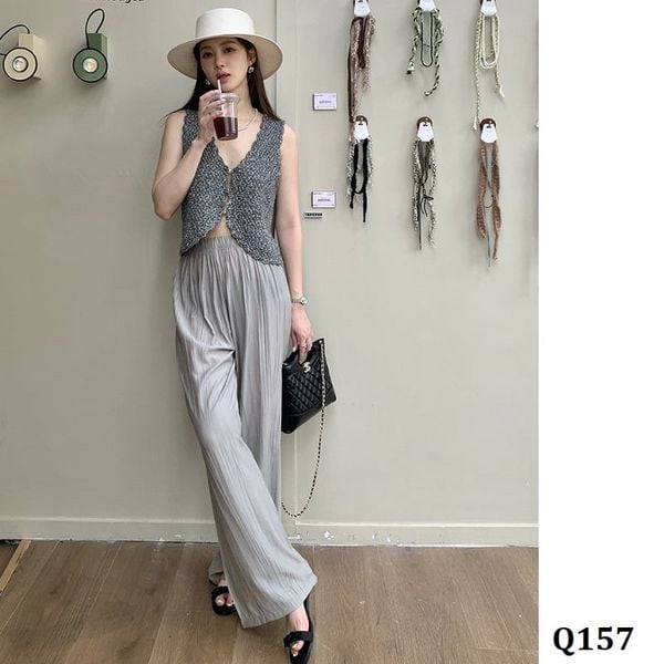  Q157-Quần Suông Lưng Thun Mỏng Mát 