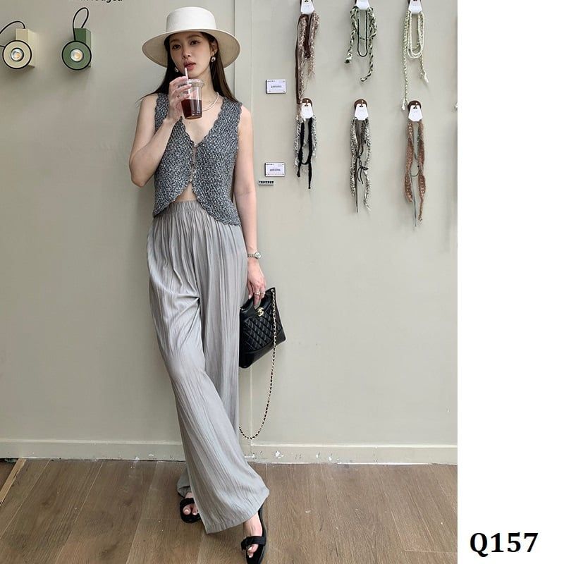  Q157-Quần Suông Lưng Thun Mỏng Mát 