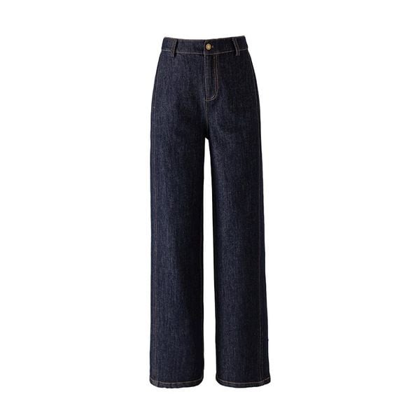  Q158-Quần Jeans Ống Suông Tối Giản 
