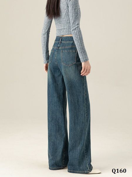  Q160-Quần Jeans Ống Suông Túi Trước 