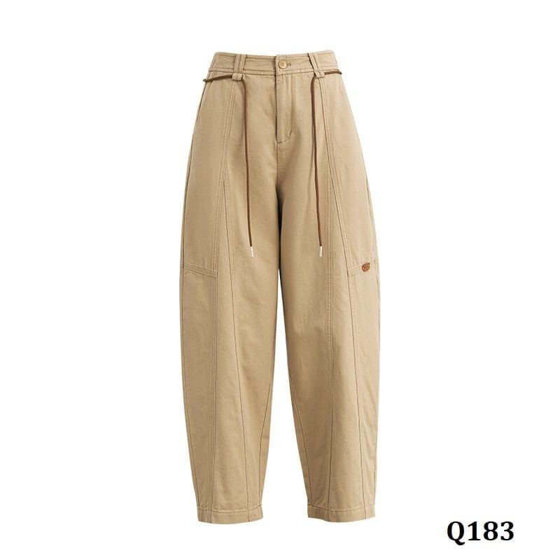  Q183-Quần Linen Cotton Lụa Cắt Ghép 9 Tấc 