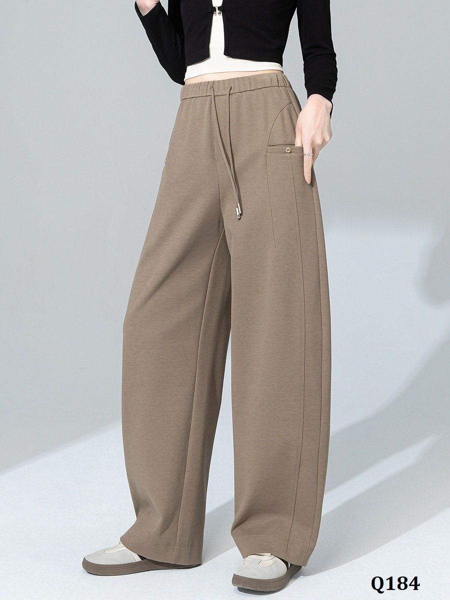  Q184-Quần Cotton Lụa Túi Kiểu Dây Rút 