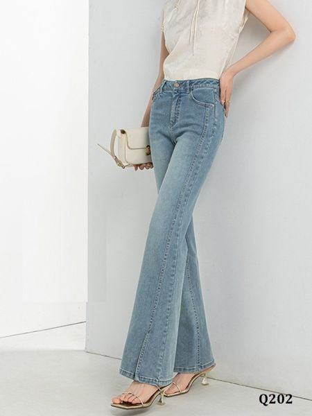  Q202-Quần Jeans Ống Ôm Loe Túi Bướm 